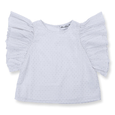 HOW TO KISS A FROG Lua Blouse Silver Dot White color