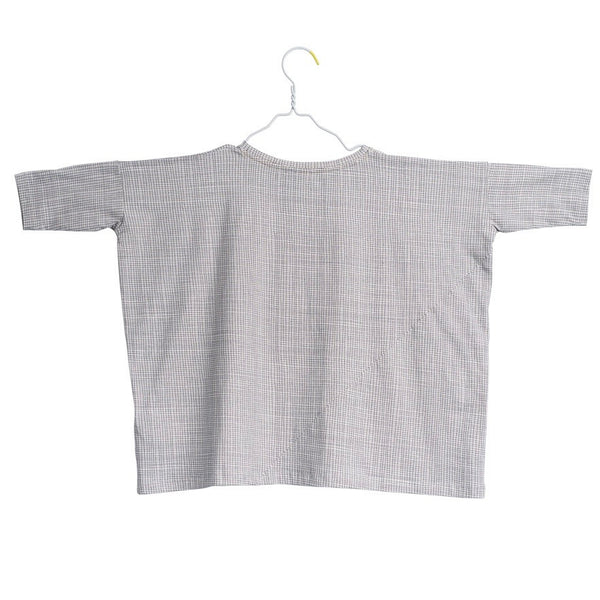 PAPU Mesh Shirt White sand and Charcoal grey color