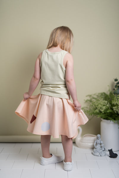 PAPU Morning Round Skirt Pale Peach color