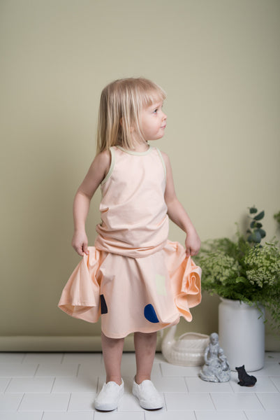 PAPU Morning Round Skirt Pale Peach color