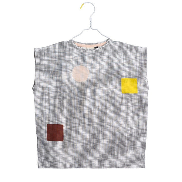 PAPU Morning Tunic Shirt White sand and Charcoal grey color