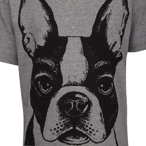 PETIT BY SOFIE SCHNOOR T-Shirt Front Print - Grey Melange Color (French Bull Dog)