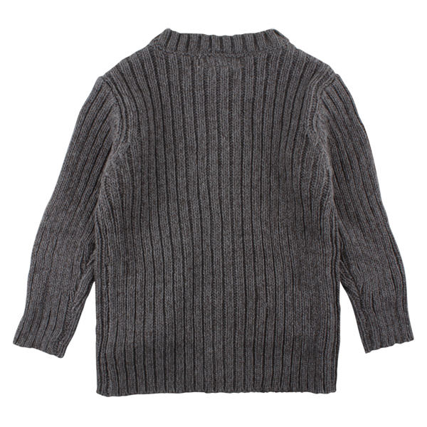 SMALL RAGS Dolly Knit Cardigan Dark Grey Melange