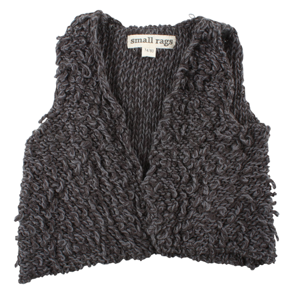 SMALL RAGS Dolly Knit Vestcoat Dark Grey Melange