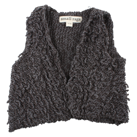 SMALL RAGS Dolly Knit Vestcoat Dark Grey Melange