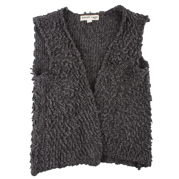 SMALL RAGS Dina Knit Vestcoat Dark Grey Melange
