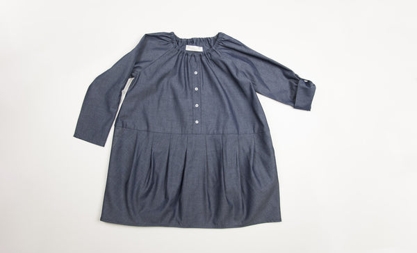 MIS CRIOS Pleat Dress Denim