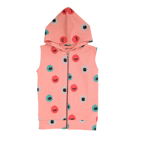 iglo + indi Senses Hooded Vest Lobster color