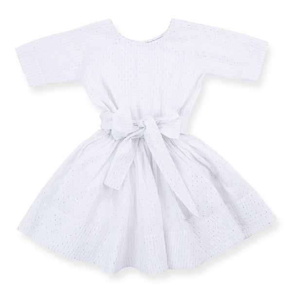 HOW TO KISS A FROG Siona Dress Silver Dot White color