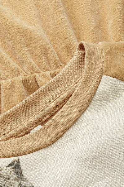 POPUSHOP Sweat Dress Cheetah/Butter Velour