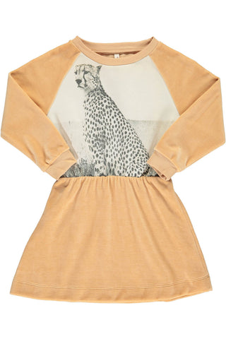POPUSHOP Sweat Dress Cheetah/Butter Velour